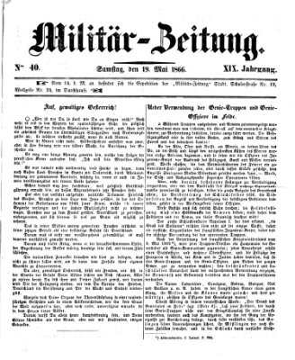 Militär-Zeitung Samstag 19. Mai 1866