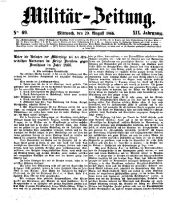 Militär-Zeitung Mittwoch 29. August 1866