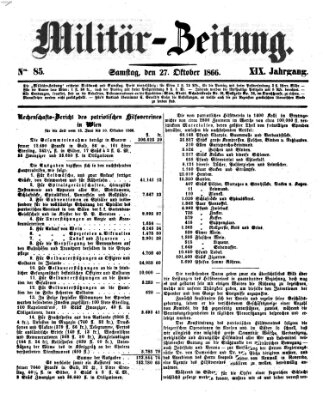 Militär-Zeitung Samstag 27. Oktober 1866