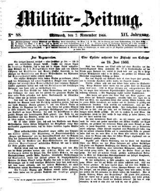 Militär-Zeitung Mittwoch 7. November 1866