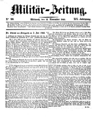 Militär-Zeitung Mittwoch 14. November 1866