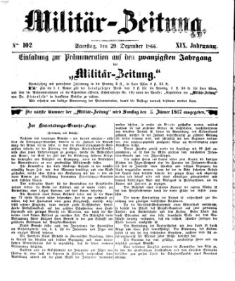 Militär-Zeitung Samstag 29. Dezember 1866