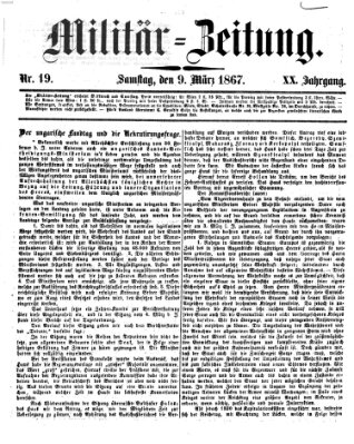 Militär-Zeitung Samstag 9. März 1867