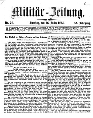 Militär-Zeitung Samstag 16. März 1867