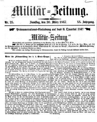 Militär-Zeitung Samstag 30. März 1867