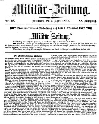 Militär-Zeitung Dienstag 9. April 1867