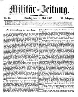 Militär-Zeitung Samstag 18. Mai 1867