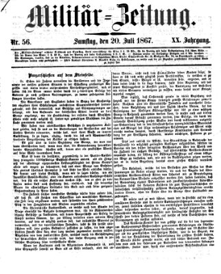 Militär-Zeitung Samstag 20. Juli 1867