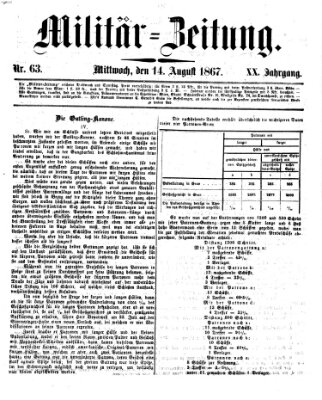 Militär-Zeitung Mittwoch 14. August 1867