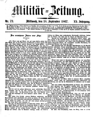 Militär-Zeitung Mittwoch 18. September 1867