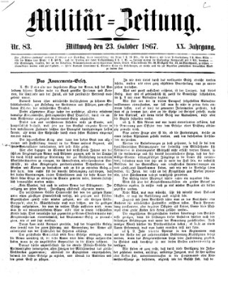 Militär-Zeitung Mittwoch 23. Oktober 1867