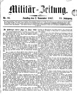 Militär-Zeitung Samstag 2. November 1867