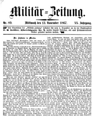 Militär-Zeitung Mittwoch 13. November 1867