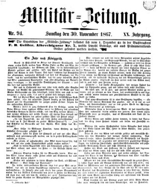 Militär-Zeitung Samstag 30. November 1867