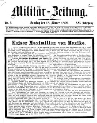 Militär-Zeitung Samstag 18. Januar 1868