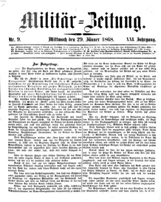 Militär-Zeitung Mittwoch 29. Januar 1868