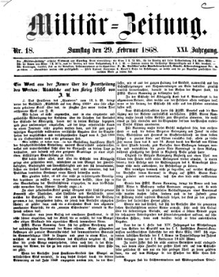 Militär-Zeitung Samstag 29. Februar 1868