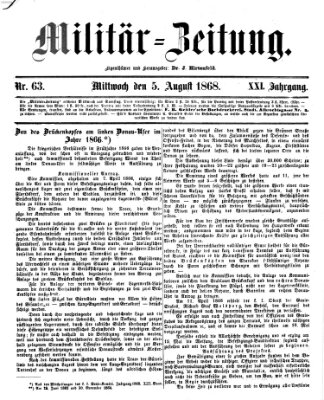 Militär-Zeitung Mittwoch 5. August 1868