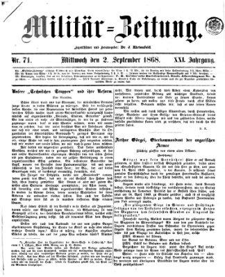 Militär-Zeitung Mittwoch 2. September 1868