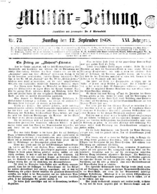 Militär-Zeitung Samstag 12. September 1868