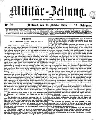 Militär-Zeitung Mittwoch 14. Oktober 1868