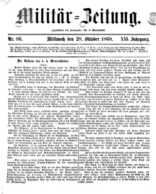 Militär-Zeitung Mittwoch 28. Oktober 1868