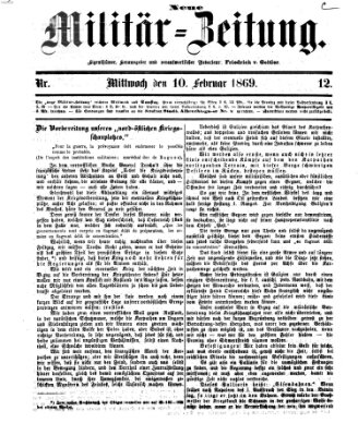 Neue Militär-Zeitung (Militär-Zeitung) Mittwoch 10. Februar 1869