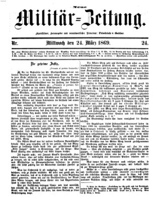 Neue Militär-Zeitung (Militär-Zeitung) Mittwoch 24. März 1869