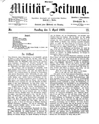 Neue Militär-Zeitung (Militär-Zeitung) Samstag 3. April 1869