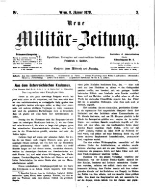 Neue Militär-Zeitung (Militär-Zeitung) Samstag 8. Januar 1870