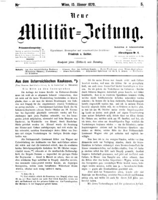 Neue Militär-Zeitung (Militär-Zeitung) Samstag 15. Januar 1870