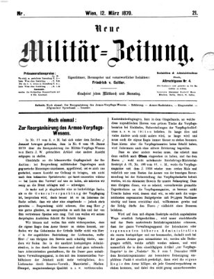 Neue Militär-Zeitung (Militär-Zeitung) Samstag 12. März 1870