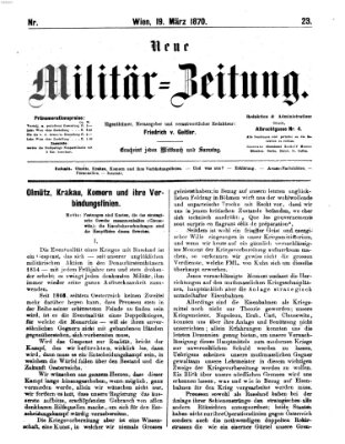 Neue Militär-Zeitung (Militär-Zeitung) Samstag 19. März 1870