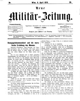 Neue Militär-Zeitung (Militär-Zeitung) Mittwoch 6. April 1870