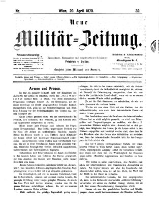 Neue Militär-Zeitung (Militär-Zeitung) Mittwoch 20. April 1870