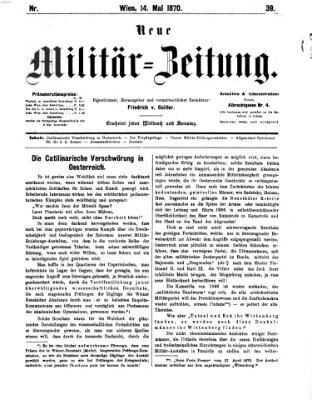 Neue Militär-Zeitung (Militär-Zeitung) Samstag 14. Mai 1870