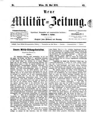 Neue Militär-Zeitung (Militär-Zeitung) Samstag 28. Mai 1870