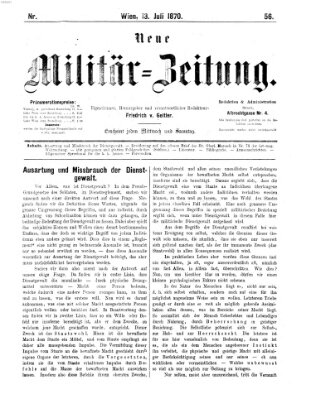 Neue Militär-Zeitung (Militär-Zeitung) Mittwoch 13. Juli 1870