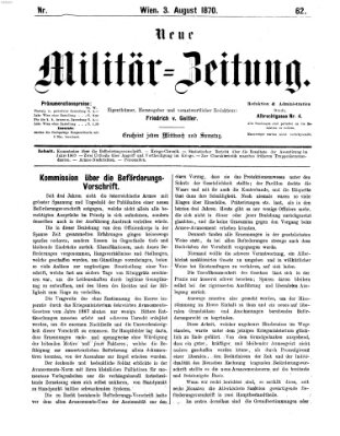 Neue Militär-Zeitung (Militär-Zeitung) Mittwoch 3. August 1870