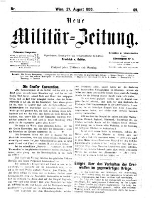 Neue Militär-Zeitung (Militär-Zeitung) Samstag 27. August 1870