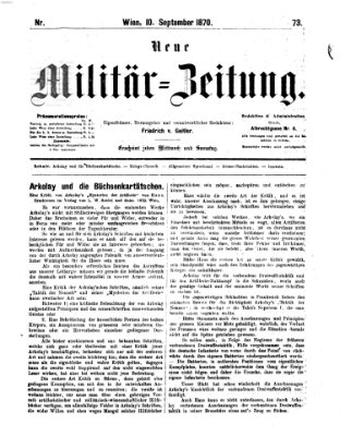 Neue Militär-Zeitung (Militär-Zeitung) Samstag 10. September 1870