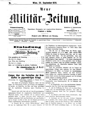 Neue Militär-Zeitung (Militär-Zeitung) Samstag 24. September 1870