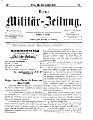 Neue Militär-Zeitung (Militär-Zeitung) Mittwoch 28. September 1870