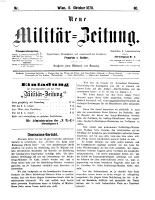 Neue Militär-Zeitung (Militär-Zeitung) Mittwoch 5. Oktober 1870