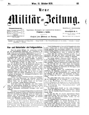 Neue Militär-Zeitung (Militär-Zeitung) Samstag 15. Oktober 1870