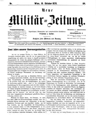 Neue Militär-Zeitung (Militär-Zeitung) Mittwoch 19. Oktober 1870