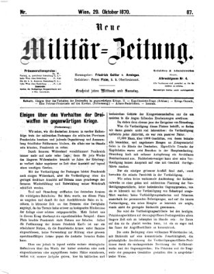 Neue Militär-Zeitung (Militär-Zeitung) Samstag 29. Oktober 1870