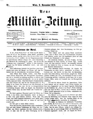 Neue Militär-Zeitung (Militär-Zeitung) Mittwoch 9. November 1870