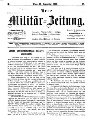 Neue Militär-Zeitung (Militär-Zeitung) Samstag 19. November 1870