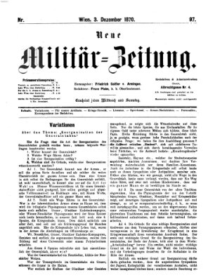 Neue Militär-Zeitung (Militär-Zeitung) Samstag 3. Dezember 1870